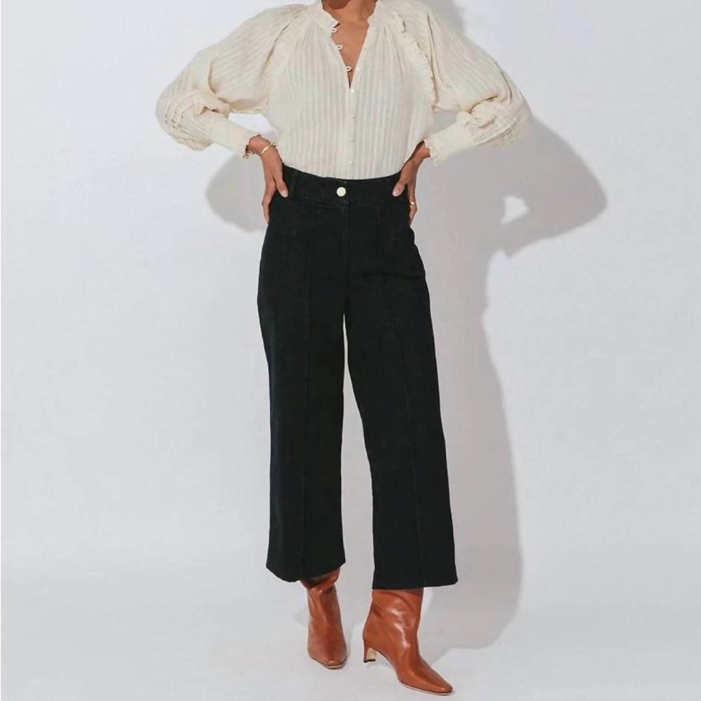 Cleobella Charlotte Crop Trouser In Dark Denim
